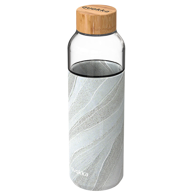 Skleněná lahev na vodu Flow, 660ml, Quokka, white stone